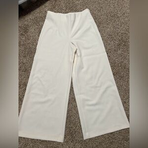LOFT Off-White Pleated Trousers